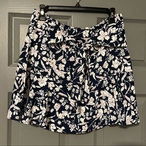 Navy/ White/ Red Floral Skort